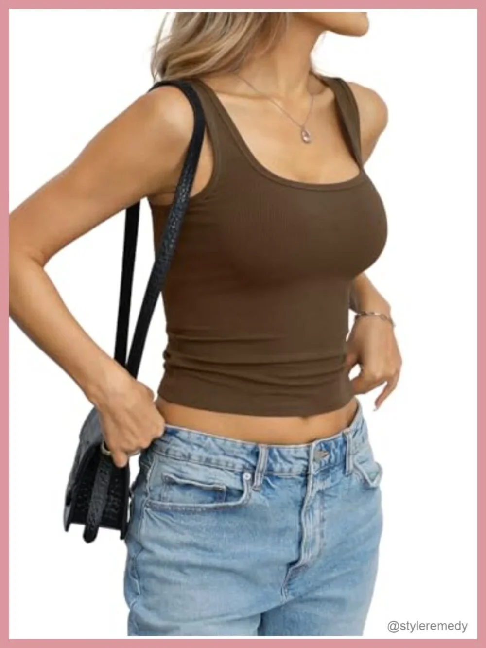 Ribbed Scoop Neck Tank Top Crop Fitted Sleeveless Summer Y2K Going Out Workout